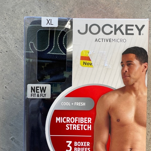 Jockey Men's Active Micro Boxer Briefs 3 Pair Microfiber Stretch NWT NIB - Picture 2 of 4
